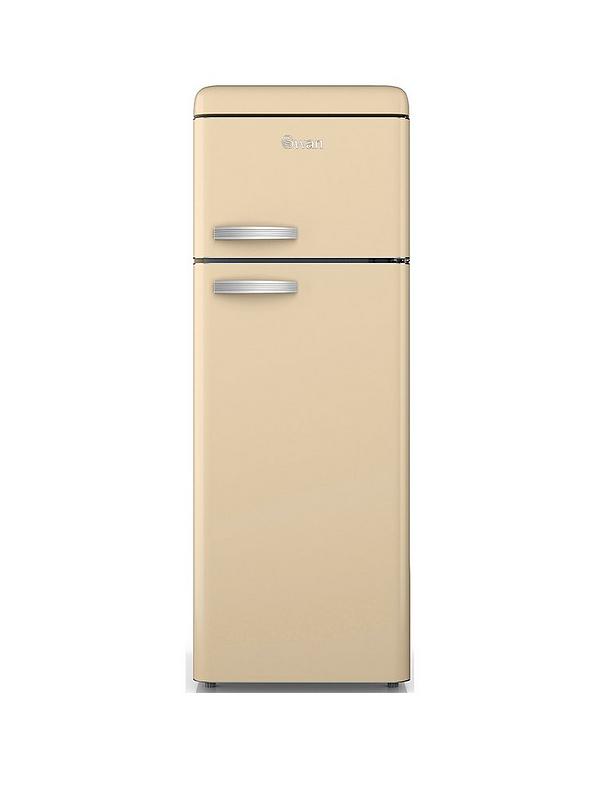 Swan SR11010CNE Retro Cream Top Mounted Fridge Freezer 208L